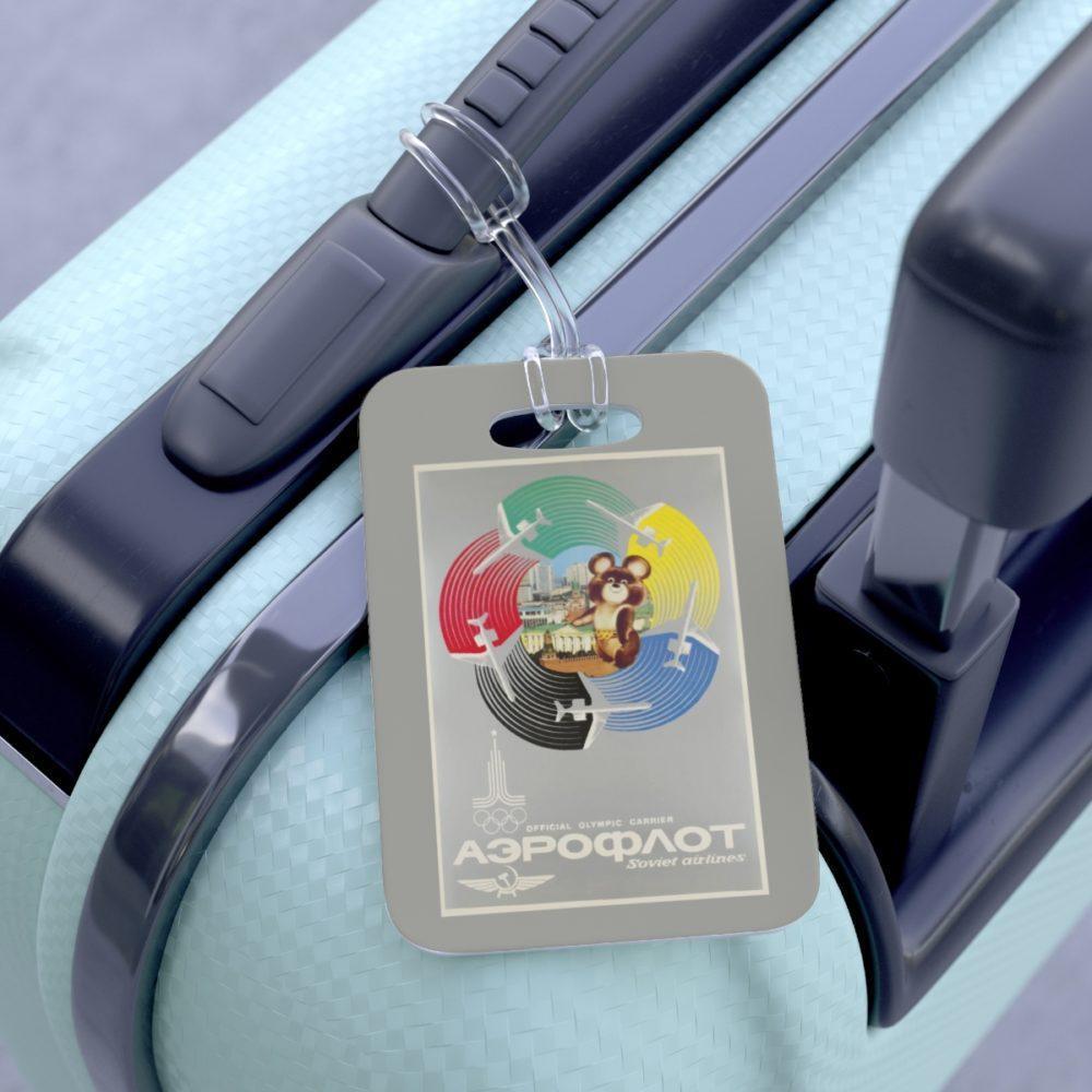 Vintage Aeroflot Bag Tag Olympics Grey (Repro)