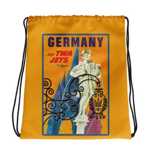 TWA Vintage Ad  Germany Drawstring bag