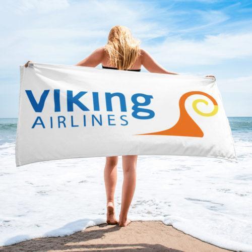 Viking Airlines white Beach Towel