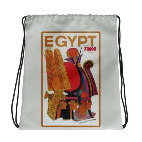 TWA Vintage Ad Egypt Drawstring bag