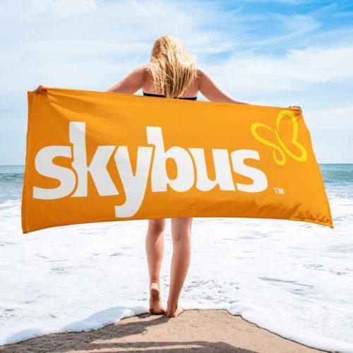 Skybus Airlines White on Orange Beach Towel