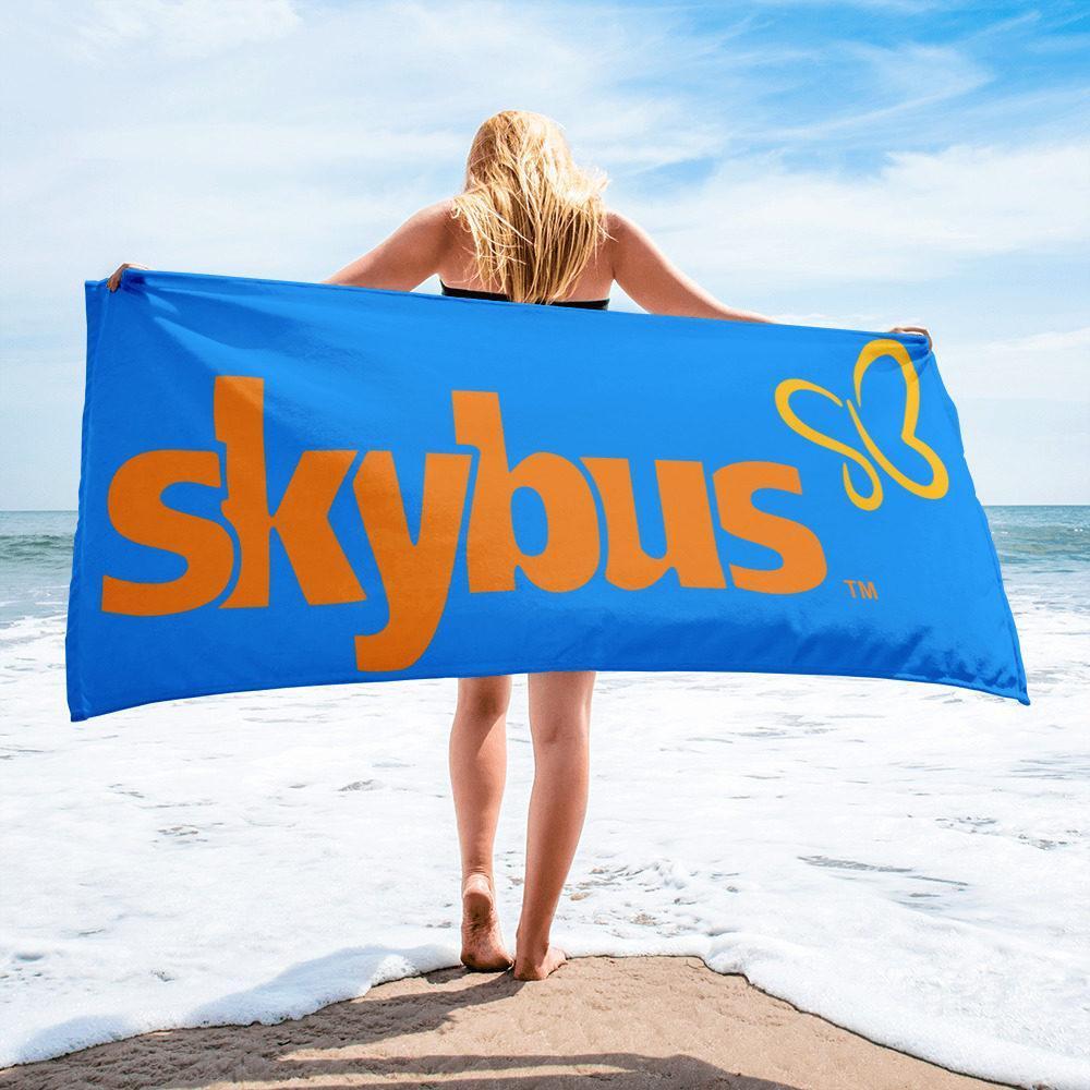 Skybus Airlines Orange on Blue Beach Towel