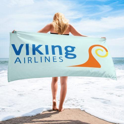 Viking Airlines Blue Beach Towel