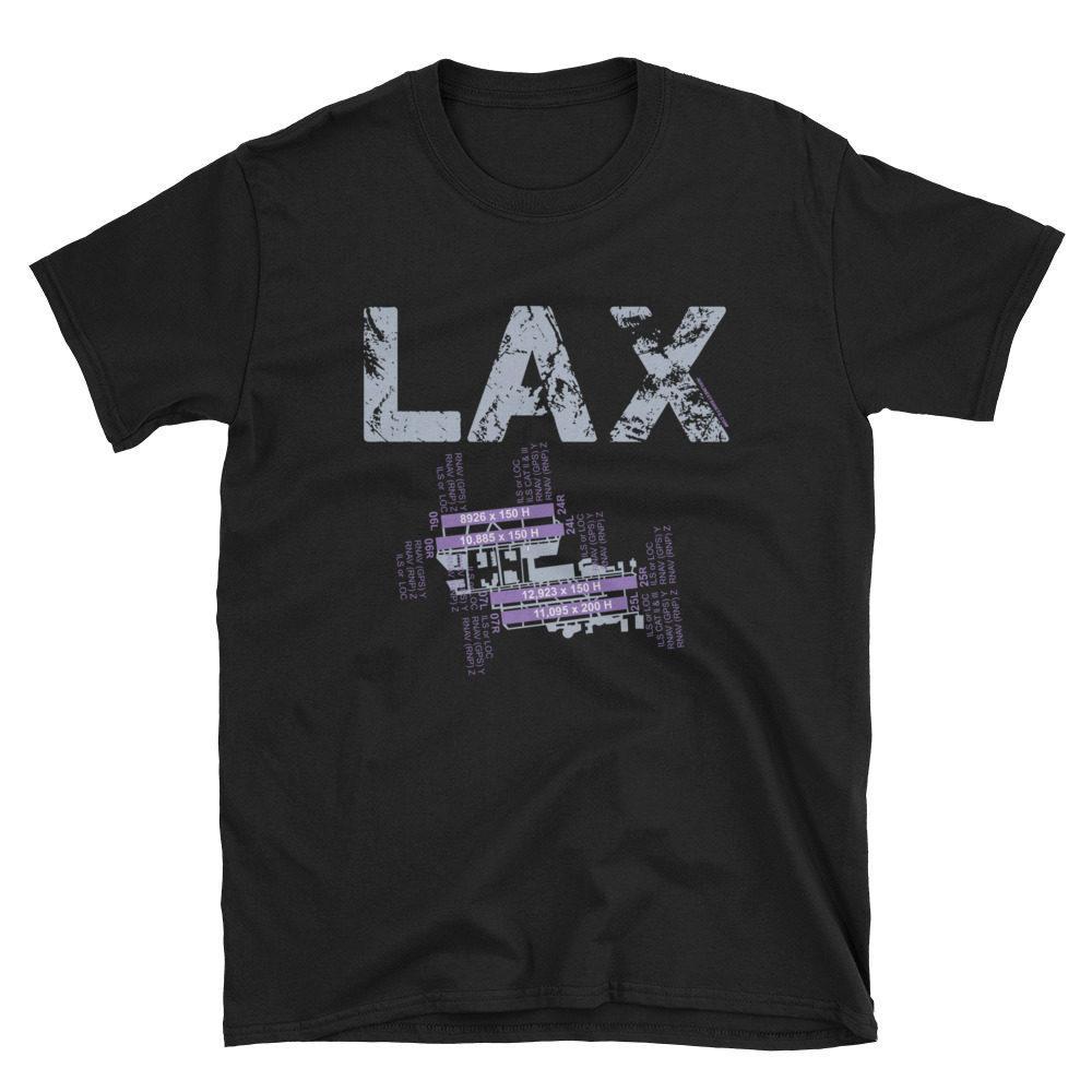 LAX Los Angeles International Airport Diagram Gildan 64000 Unisex Softstyle T-Shirt Mauve-ish
