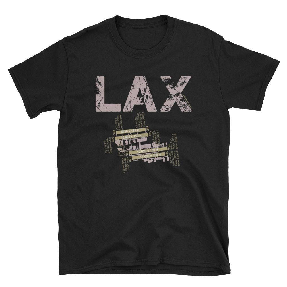 LAX Los Angeles International Airport Diagram Gildan 64000 Unisex Softstyle T-Shirt Parma khaki