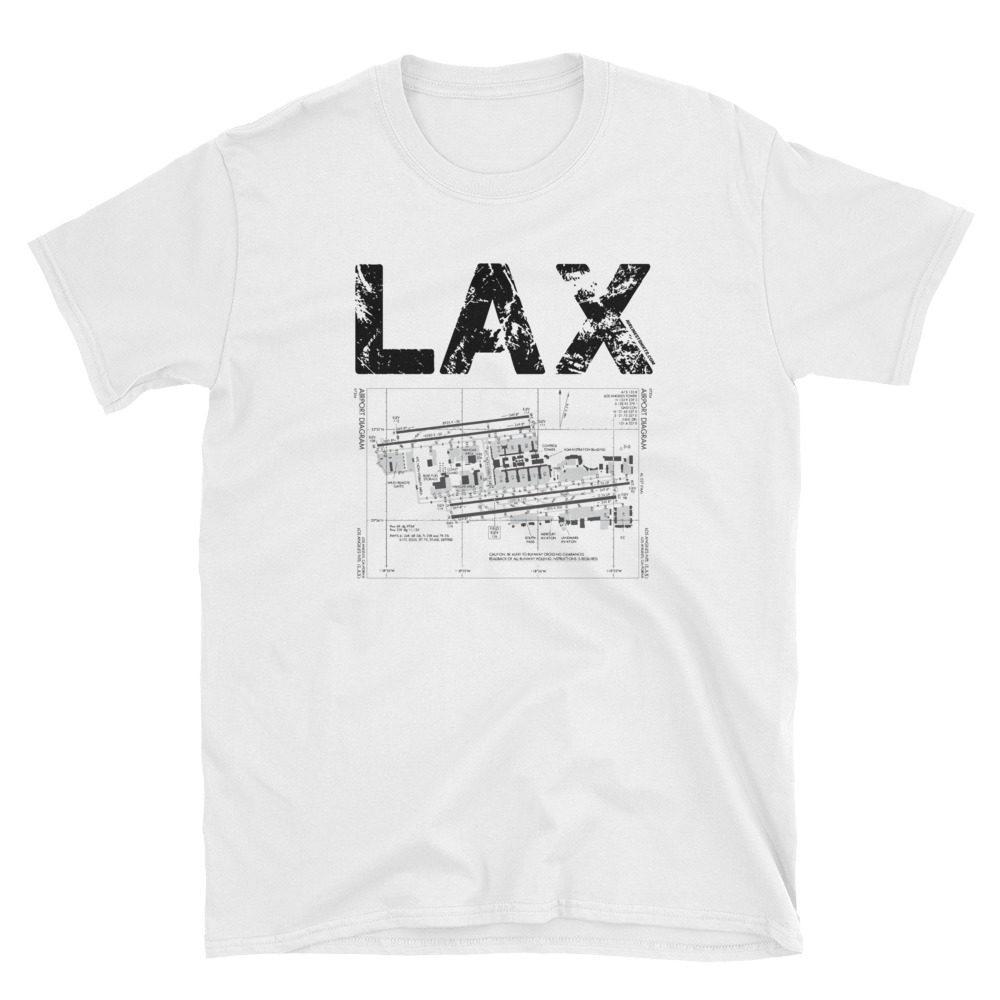 LAX Los Angeles International Airport Diagram Gildan 64000 Unisex Softstyle T-Shirt