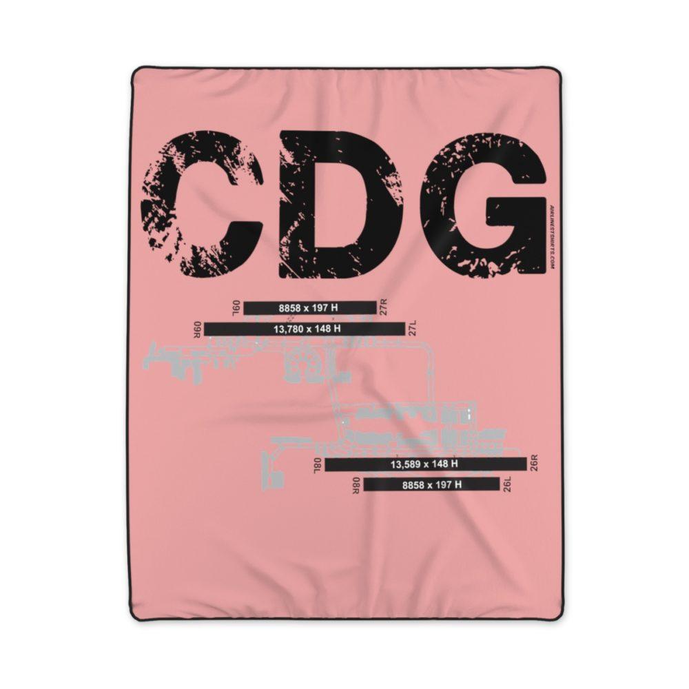 CDG Roissy Charles De Gaulle Paris Airport Polyester Blanket