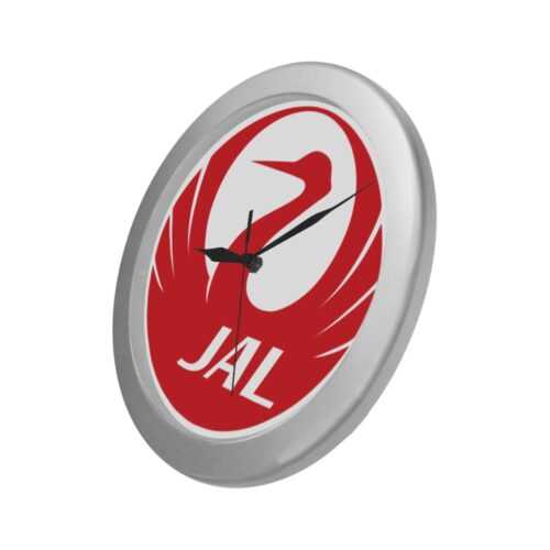 JAL Japan Airlines Tsurumaru 1959 Silver Color Wall Clock Alternative view of JAL Japan Airlines Tsurumaru 1959 Silver Color Wall Clock