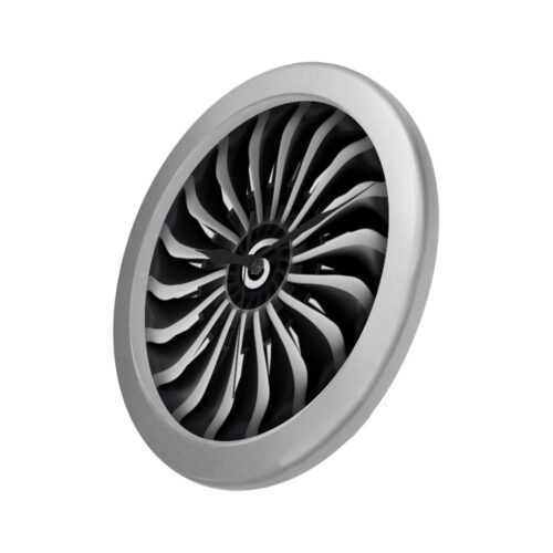 Jet Engine Wall Clock v5 Silver Color Alternative view of Jet Engine Wall Clock v5 Silver Color