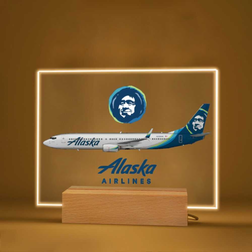 Alaska Airlines Acrylic Print with Light Base
