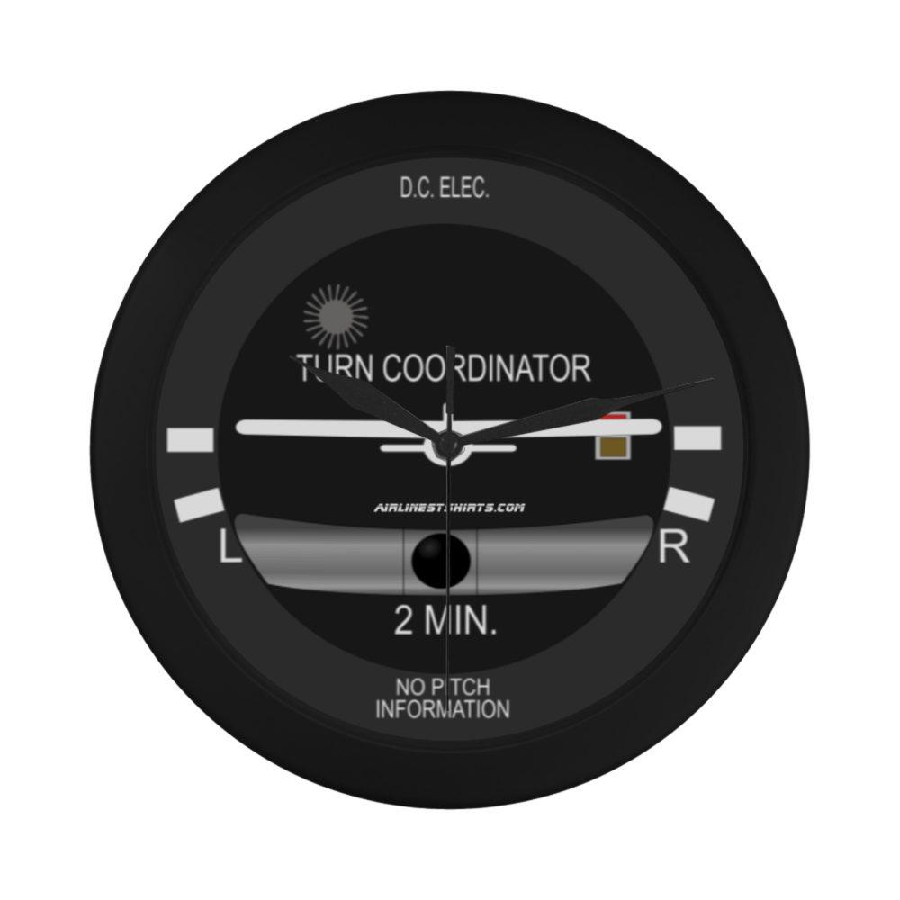 Turn Coordinator Wall Clock Black Color