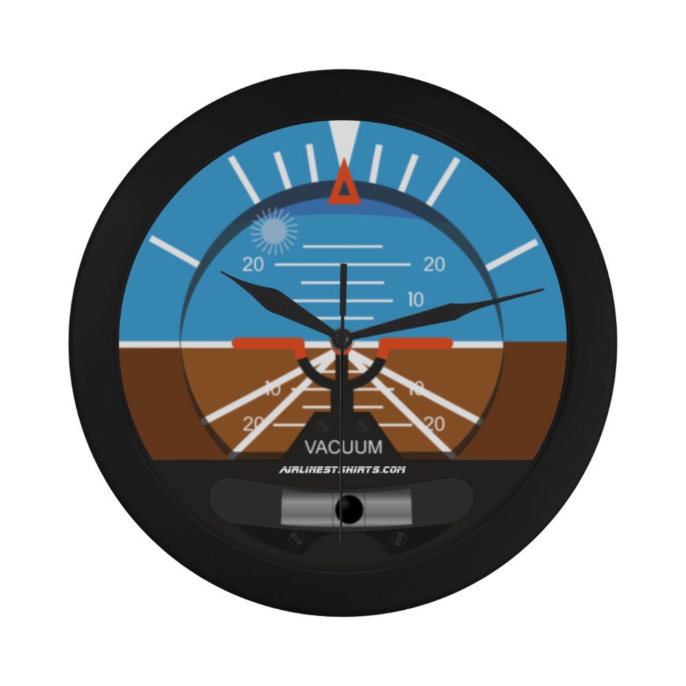 Artificial Horizon Wall Clock Black Color
