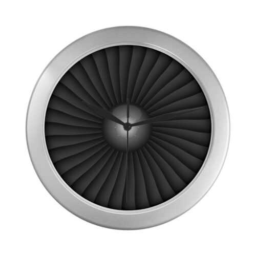 Jet Engine Wall Clock v2 Silver Color