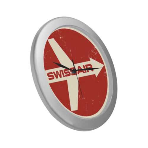 Swissair Vintage Silver Color Wall Clock Alternative view of Swissair Vintage Silver Color Wall Clock