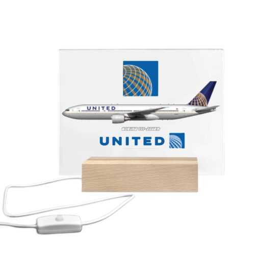Alaska Airlines Acrylic Print with Light Base Alternative view of United Airlines Acrylic Print with Light