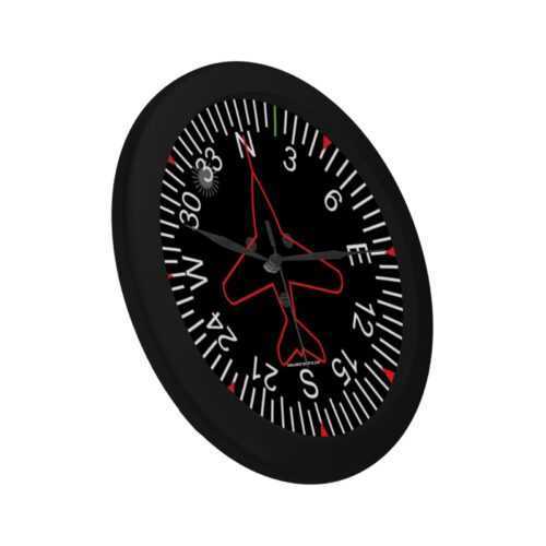 Heading Indicator Wall Clock Black Color Alternative view of Heading Indicator Wall Clock Black Color