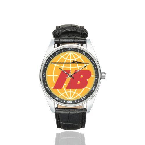 Iberia Vintage Logo Casual Faux Leather Strap Watch Alternative view of Iberia Vintage Logo Casual Faux Leather Strap Watch
