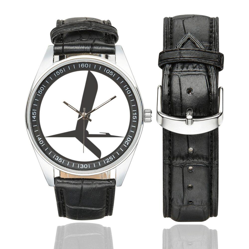 LOT Polish Airlines 1928 Vintage Logo Casual Faux Leather Strap Watch