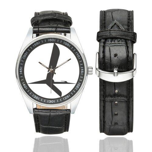 LOT Polish Airlines 1928 Vintage Logo Casual Faux Leather Strap Watch