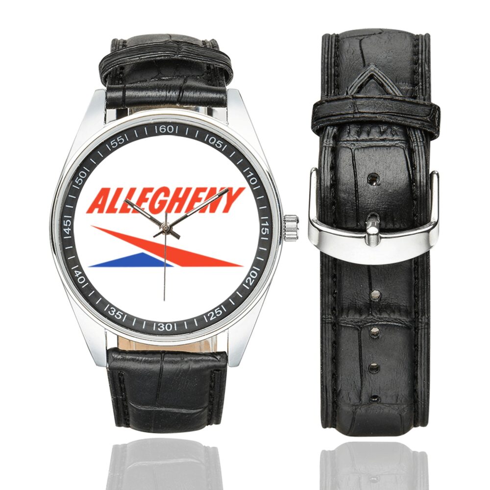 Allegheny Vintage Logo 1 Casual Faux Leather Strap Watch