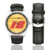 Iberia Vintage Logo Casual Faux Leather Strap Watch