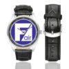 Fischer Air Logo Casual Faux Leather Strap Watch