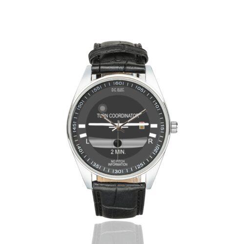 Alternative view of Turn Coordinator Casual Faux Leather Strap Watch