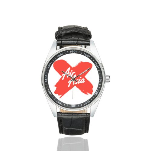 Air Asia X Logo Casual Faux Leather Strap Watch Alternative view of Air Asia X Logo Casual Faux Leather Strap Watch