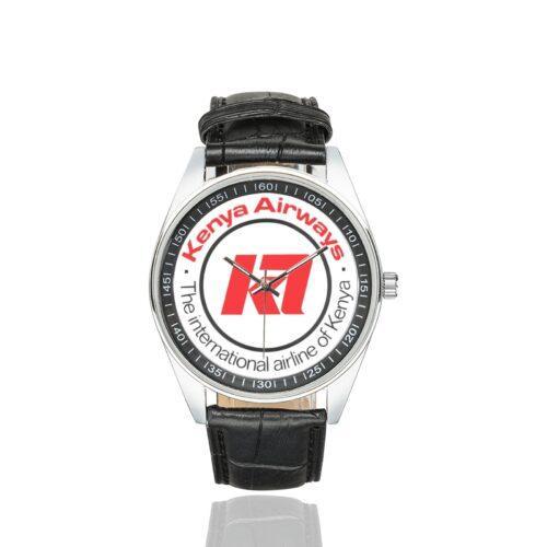 Kenya Airways 1977 Vintage Logo Casual Faux Leather Strap Watch Alternative view of Kenya Airways 1977 Vintage Logo Casual Faux Leather Strap Watch