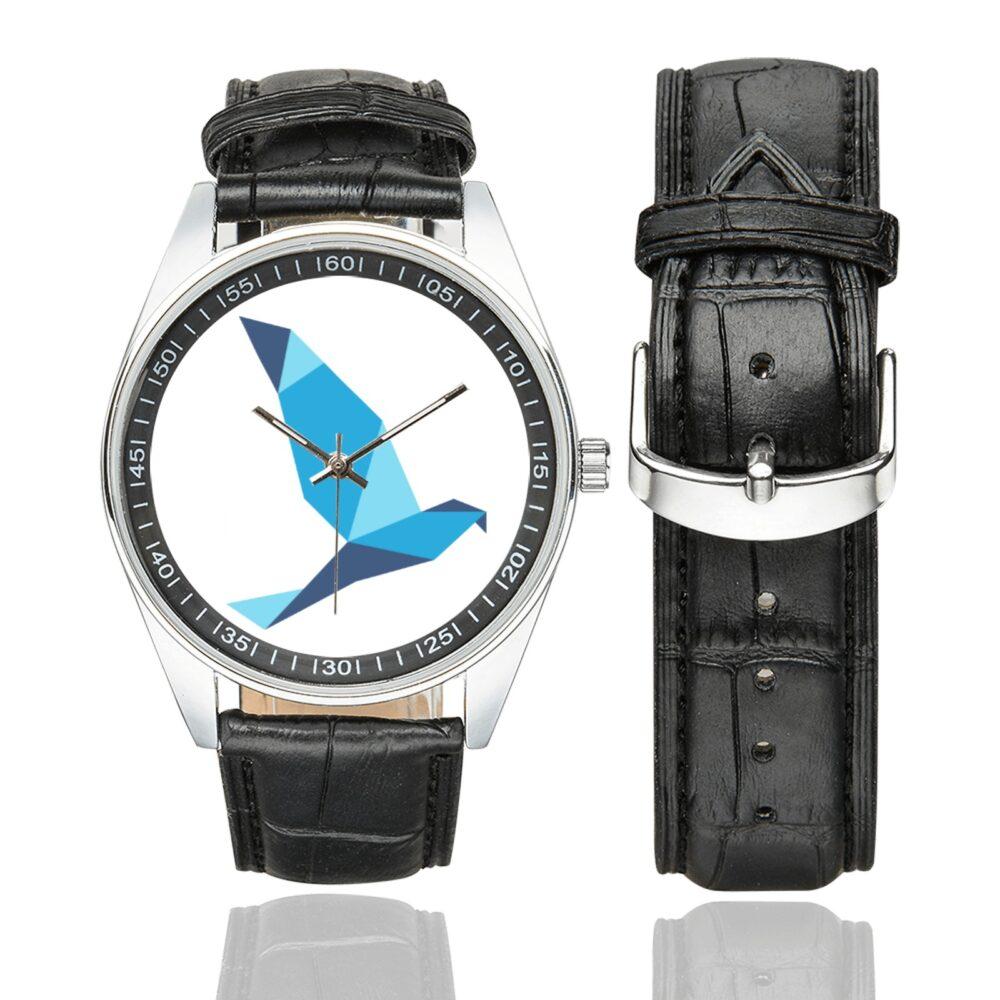 SATA Air Acores Airlines Logo Casual Faux Leather Strap Watch