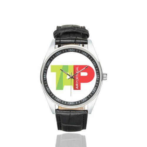 TAP Portugal Airlines Logo Casual Faux Leather Strap Watch Alternative view of TAP Portugal Airlines Logo Casual Faux Leather Strap Watch