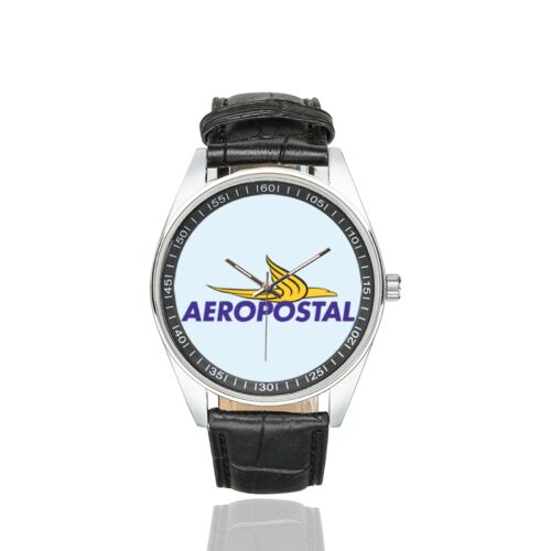 Aeropostal Logo Casual Faux Leather Strap Watch Alternative view of Aeropostal Logo Casual Faux Leather Strap Watch