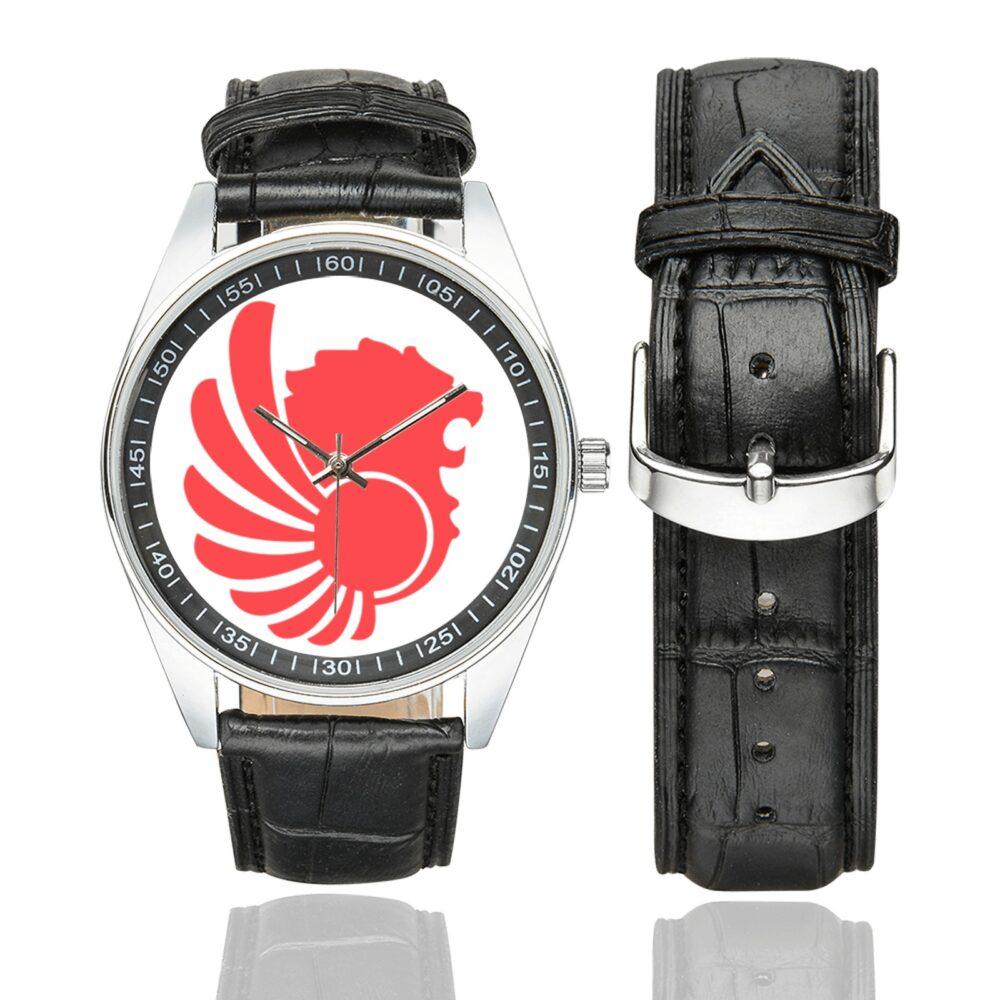 Thai Lion Air Logo Casual Faux Leather Strap Watch