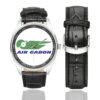 Air Gabon Vintage Logo Casual Faux Leather Strap Watch