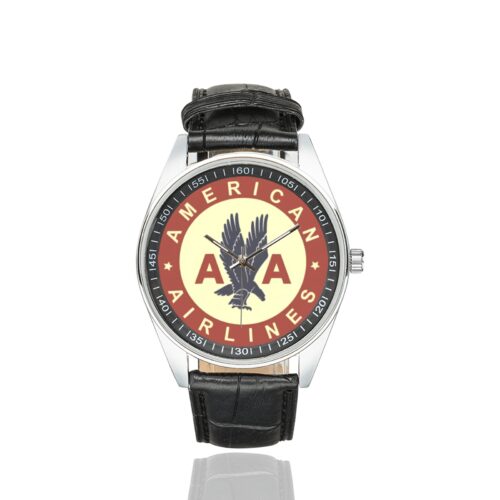 American Airlines Vintage Logo Casual Faux Leather Strap Watch Alternative view of American Airlines Vintage Logo Casual Faux Leather Strap Watch
