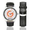 Aerogem Aviation Logo Casual Faux Leather Strap Watch