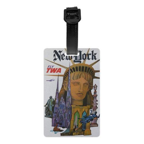 Fly TWA New York Vintage Airlines Poster PVC Luggage Tag Alternative view of Fly TWA New York Vintage Airlines Poster PVC Luggage Tag