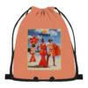 Vintage Aloha Airlines Poster Large Coral Drawstring Bag