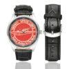 Varney Continental Vintage Logo Casual Faux Leather Strap Watch