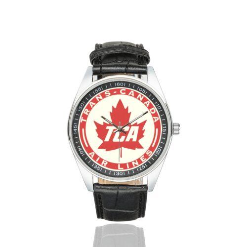 Trans-Canada Airlines Vintage Logo Casual Faux Leather Strap Watch Alternative view of Trans-Canada Airlines Vintage Logo Casual Faux Leather Strap Watch