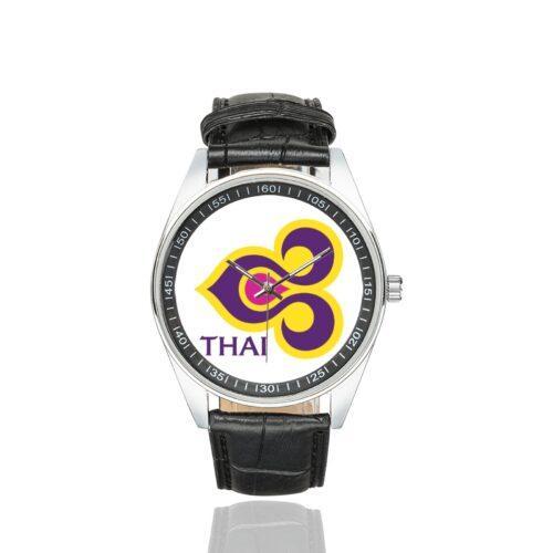 Thai Airways International Logo Casual Faux Leather Strap Watch Alternative view of Thai Airways International Logo Casual Faux Leather Strap Watch