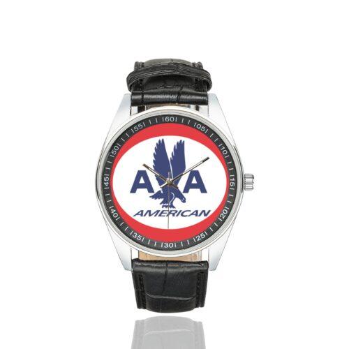 American Airlines 1962 Vintage Logo Casual Faux Leather Strap Watch Alternative view of American Airlines 1962 Vintage Logo Casual Faux Leather Strap Watch