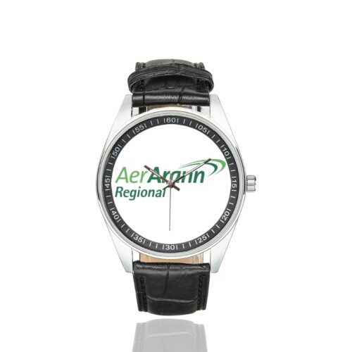 Aer Arann Regional Logo Casual Faux Leather Strap Watch Alternative view of Aer Arann Regional Logo Casual Faux Leather Strap Watch