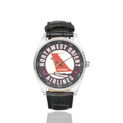 Northwest Orient Vintage Logo Casual Faux Leather Strap Watch Alternative view of Northwest Orient Vintage Logo Casual Faux Leather Strap Watch