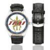 Thai Airways 1960 Vintage Logo Casual Faux Leather Strap Watch
