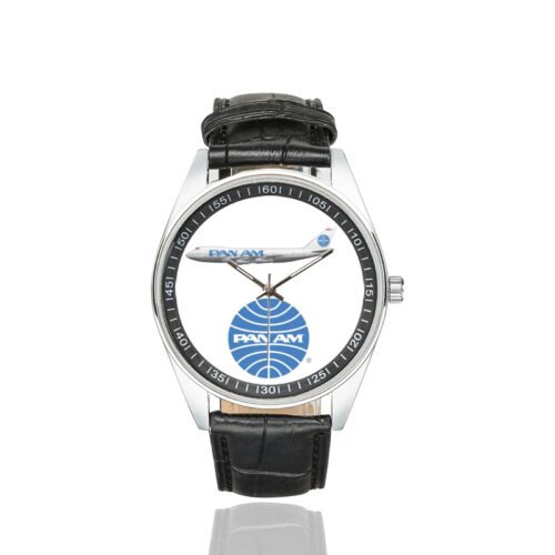 Pan Am Logo Casual Faux Leather Strap Watch Alternative view of Pan Am Logo Casual Faux Leather Strap Watch