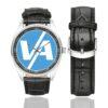 Vladivostok Air Vintage Logo Casual Faux Leather Strap Watch