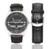 Turn Coordinator Casual Faux Leather Strap Watch