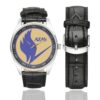 Azerbaidjan Airlines Vintage Logo Casual Faux Leather Strap Watch