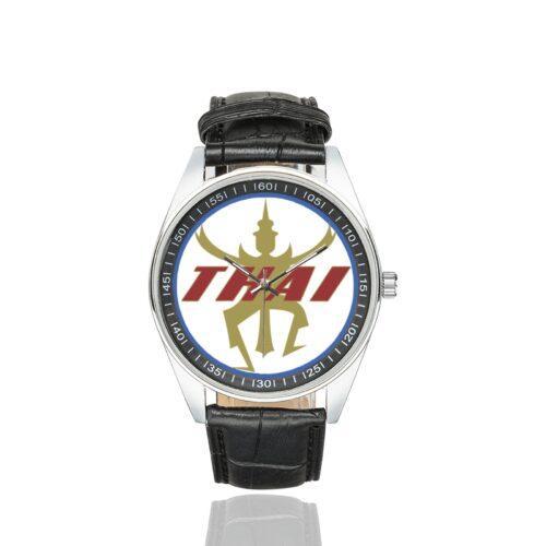 Thai Airways 1960 Vintage Logo Casual Faux Leather Strap Watch Alternative view of Thai Airways 1960 Vintage Logo Casual Faux Leather Strap Watch